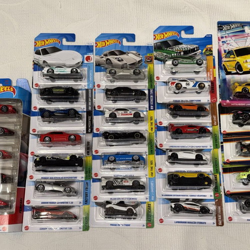 Hot Wheels sealed collection with Ferrari, Porsche, Lamborghini, JDM models