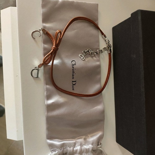 Christian Dior Vintage Leather Collar Necklace Galliano Era Like New