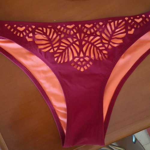 Swimwear slip medium Oysho with side tie new, red