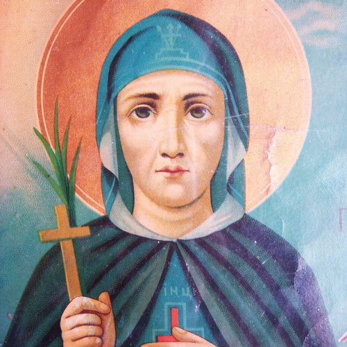 Russian Icon of Saint Paraskevi used, circa 1880 with original frame