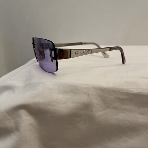 Gucci vintage rimless sunglasses, purple blue lenses