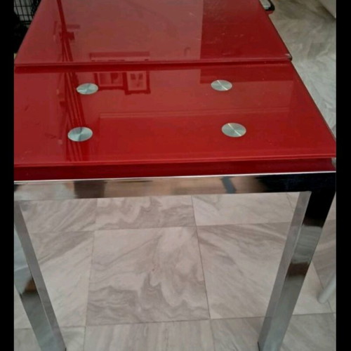 Glass folding table used