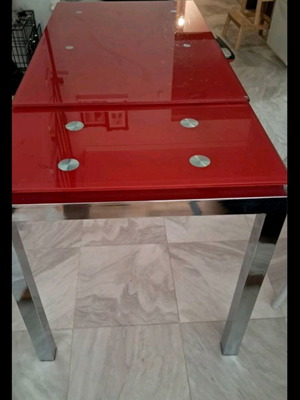 Glass folding table used