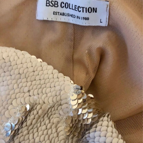 BSB Collection sequin crop top large, like new, beige and gold