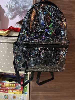 Polo backpack used, black with silver