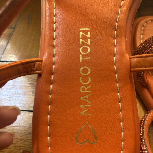 Marco Tozzi orange sandals with rhinestones, size 39