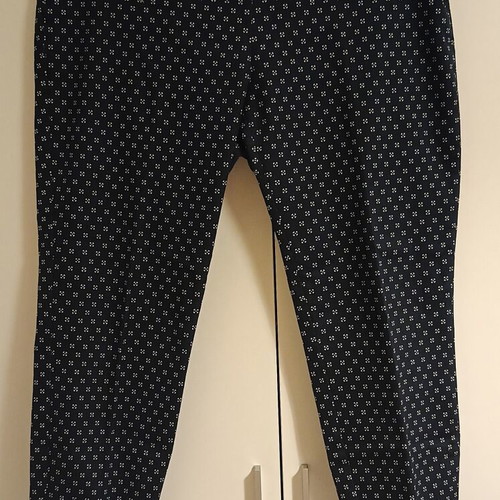 H&M women's pants blue with white patterns size 44
