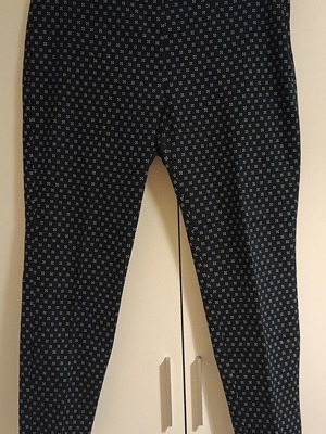 H&M women's pants blue with white patterns size 44