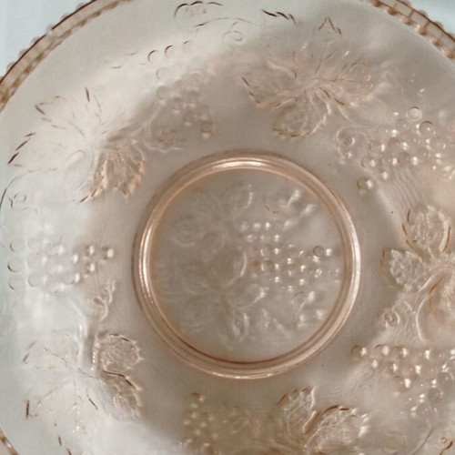 Walther Rüdesheim Depression Glass Pink Vintage Glass Plate Like New