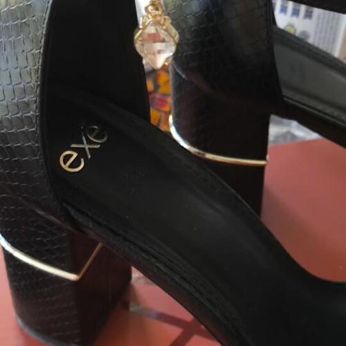 Exe Rakel-842 women's leather sandals like new, black, high heel