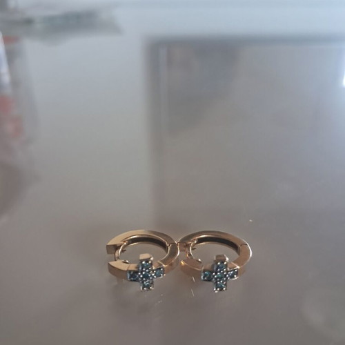 Earrings 18K rose gold with black diamonds like new