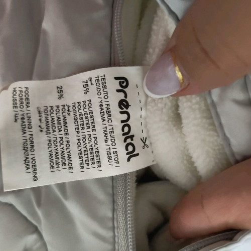 Prenatal baby snowsuit like new, silver-gray with panda design