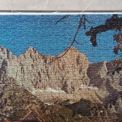Puzzle board used, 750 pieces, 70x50 cm