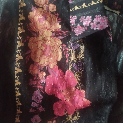Vassia Kostara shirt used, size S, black floral