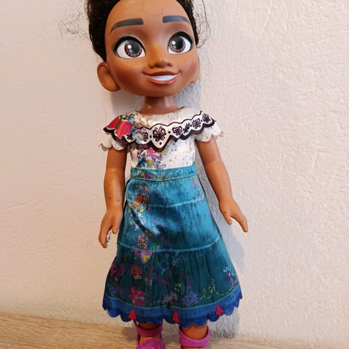 Large Disney Encanto Miraberl doll used with moisture marks on dress