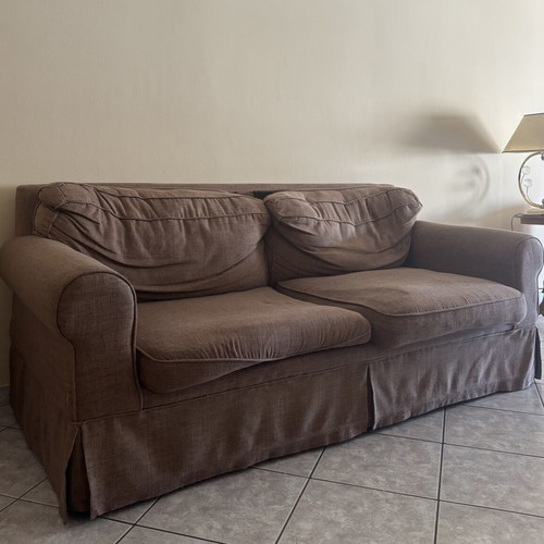 Sofa bed set used, brown, 1.95×0.85m, pack of two