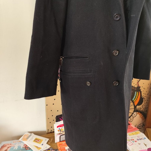 Coat with integrated vest used, shoulder width 44 cm, Benetton black, size S
