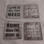 Set of 4 glass coasters 9x9 new