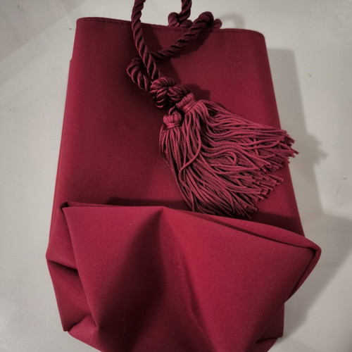 Lalique Super Model Red Burgundy Silk Tassel Handbag