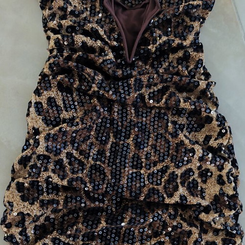 Shein Strapless Dress like new, black and brown