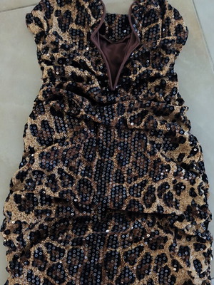 Shein Strapless Dress like new, black and brown