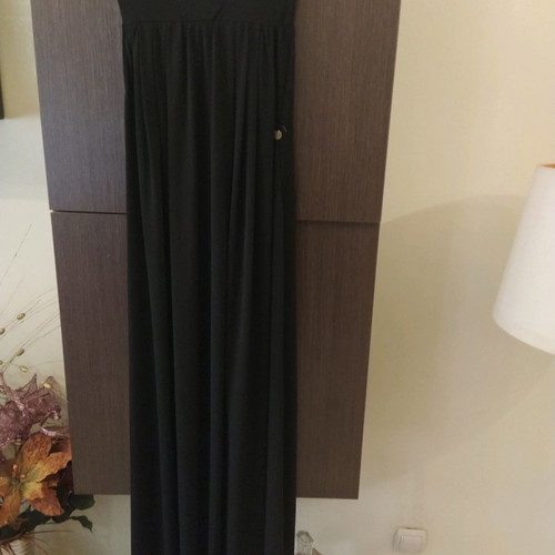 Lynne maxi skirt with wrinkle-resistant fabric, basque, belt and pockets