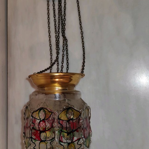 Hanging lamp new with mechanism and fusing glass