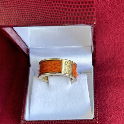 Vintage Dyrberg/Kern ring with orange pony skin like new
