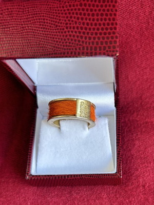 Vintage Dyrberg/Kern ring with orange pony skin like new
