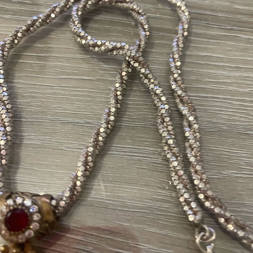 Silver 925 necklace used with semi-precious stones 49 cm