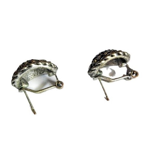 Vintage earrings with miniature topaz used, stainless steel