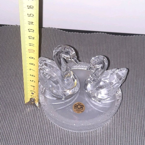 Crystal swans Wildlife Famiglie di Cristallo RCR new