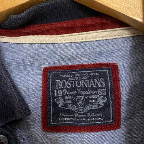 The Bostonians Rugby Polo Shirt XL like new, red and navy striped
