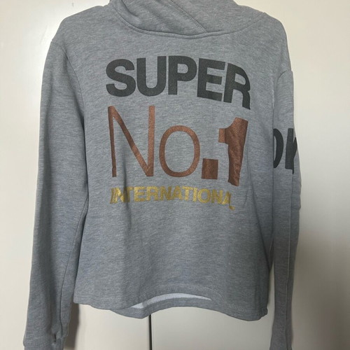 Superdry hoodie sweatshirt like new, grey, fleece lined size S