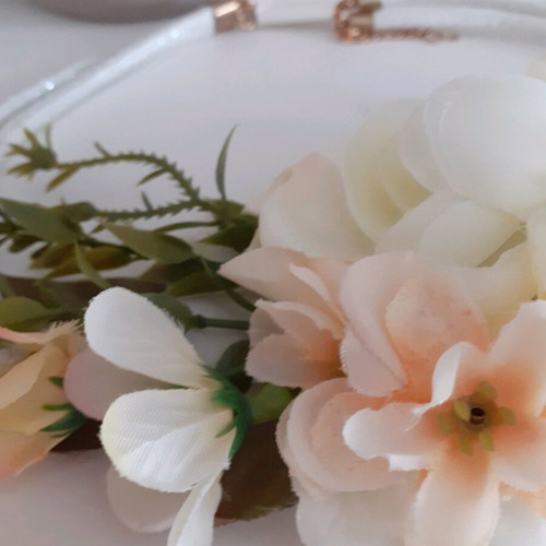 Necklace with flowers new, double with clasp and extension