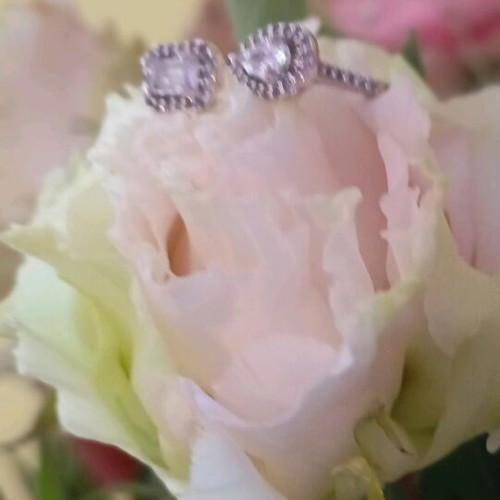 Silver-colored ring with crystals adjustable size, like new