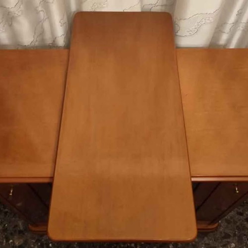 Vintage TV stand with 360° rotating base, walnut, like new