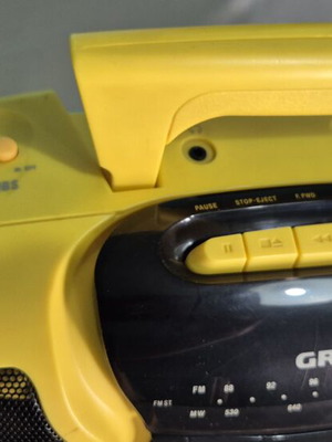 Vintage Grundig RR 316 radio cassette player used, yellow