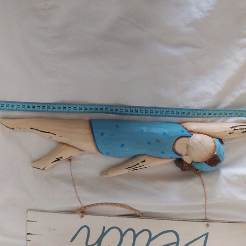 Wooden wall decoration swimmer like new