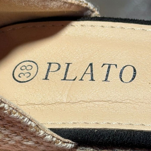 Plato platform sandals used, black cream, size 38, 8-10 cm heel