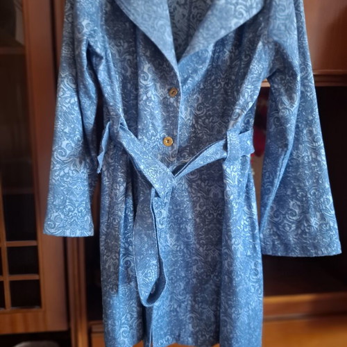 A.L.E. coat satin cotton turquoise and silver like new, spring style