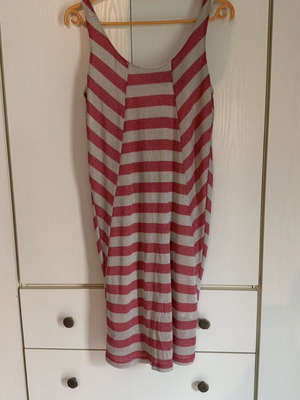 Assos midi dress size 38 like new, pink and silver stripes