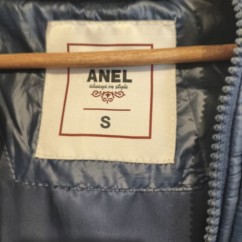 Anel Women's Blue Quilted Puffer Jacket Size S with Hood like new