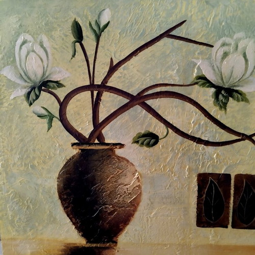 Embossed painting on canvas with acrylics, like new, 80×60cm