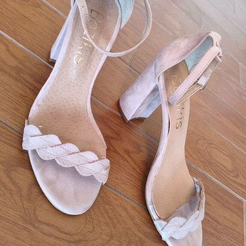 Bozikis women's sandals like new, heel height 9 cm, size 37, pink beige