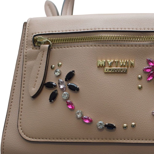 My Twin by Twinset nude pink bag with crystals and detachable pouch like new