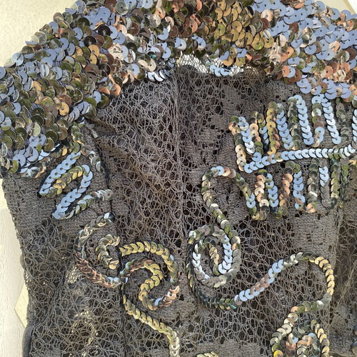 Vintage crop top black with sequins and lace like new