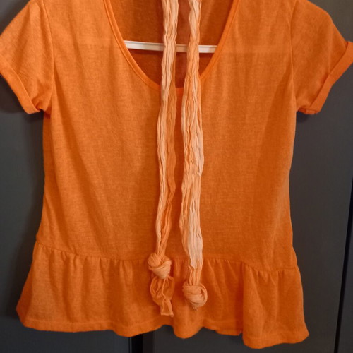 Summer blouse with scarf A-Style, like new, orange, size M