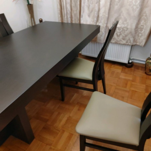 Handmade dining set like new oak wood with metal details