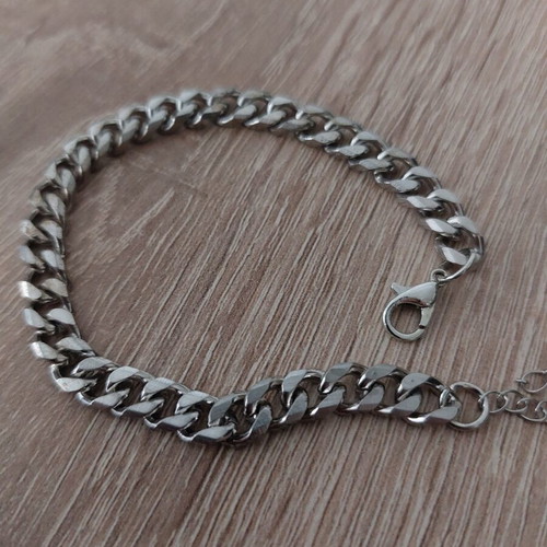 Men's iron chain bracelet Pancerka design like new, silver